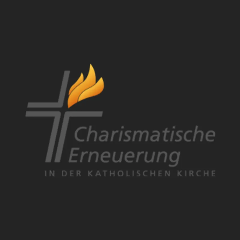 Logo der Charismatischen Erneuerung in der Katholischen Kirche mit Kreuz und Flamme