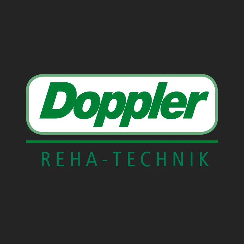 Logo von Doppler Reha-Technik aus St. Ingbert in Grün auf dunklem Hintergrund
