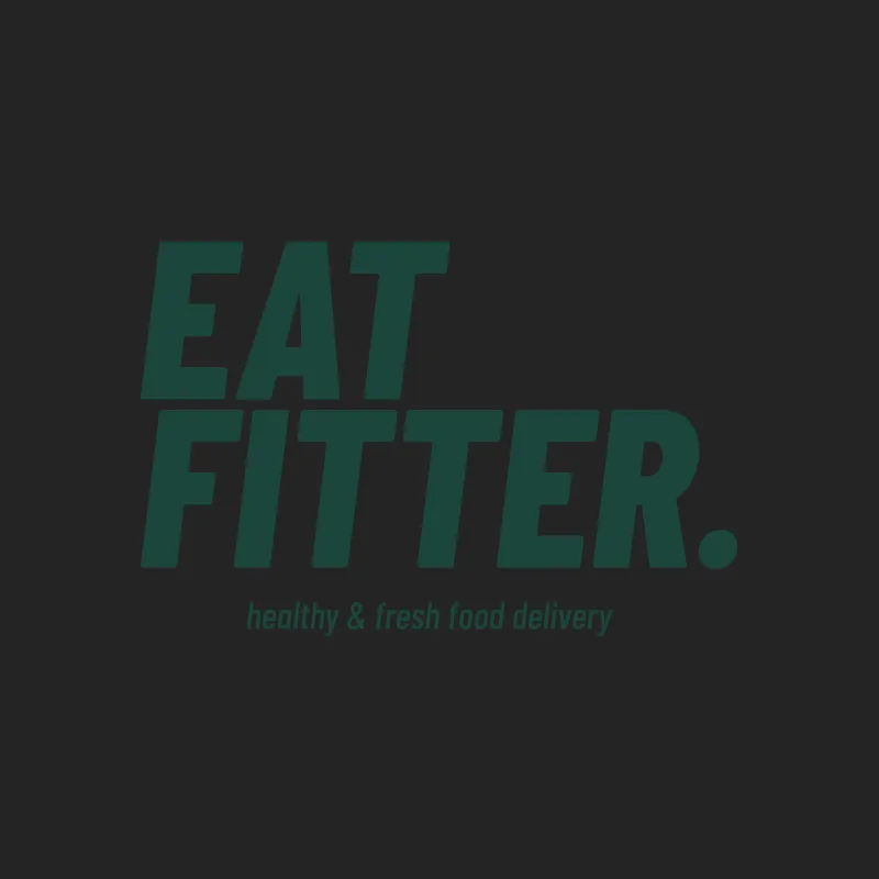 Logo von EATFITTER mit dem Zusatz „healthy & fresh food delivery“ in Dunkelgrün