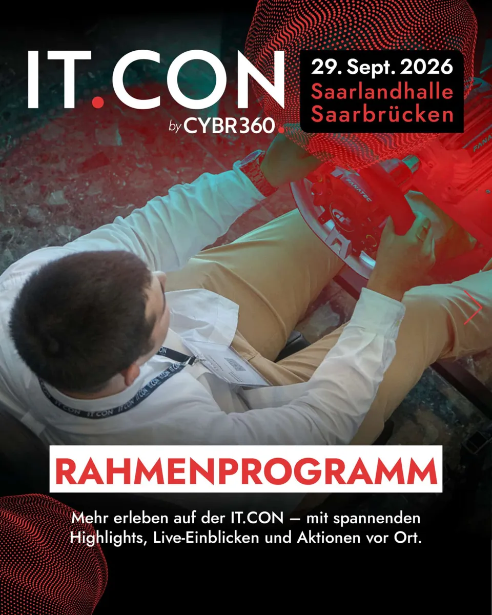 Social-Media-Post der IT.CON zum Rahmenprogramm am 29. September 2026 in der Saarlandhalle Saarbrücken