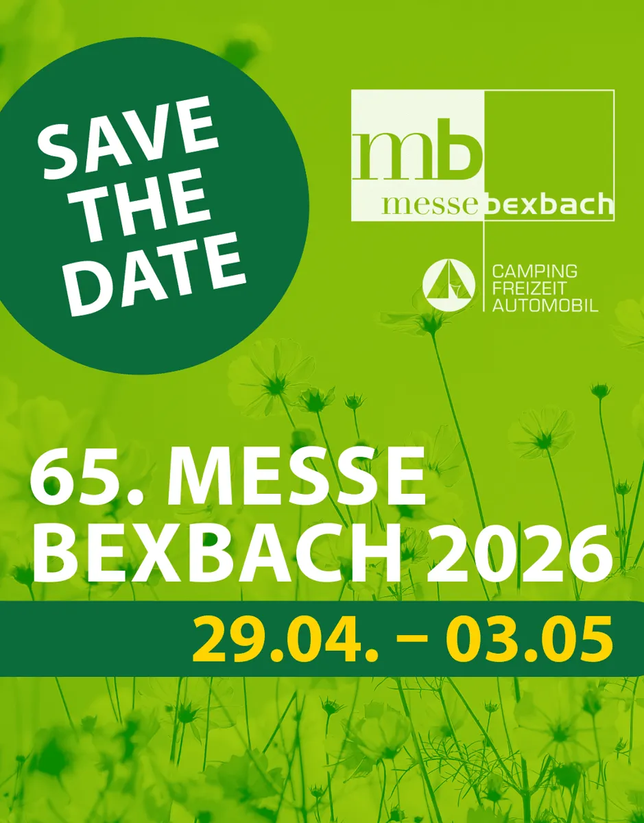 Save-the-Date-Motiv für die 65. Messe Bexbach 2026 vom 29.04. bis 03.05.