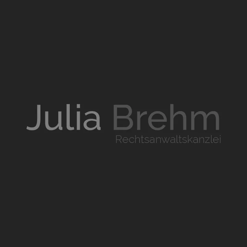 Logo der Rechtsanwaltskanzlei Julia Brehm aus Saarlouis in grauer Schrift auf dunklem Grund