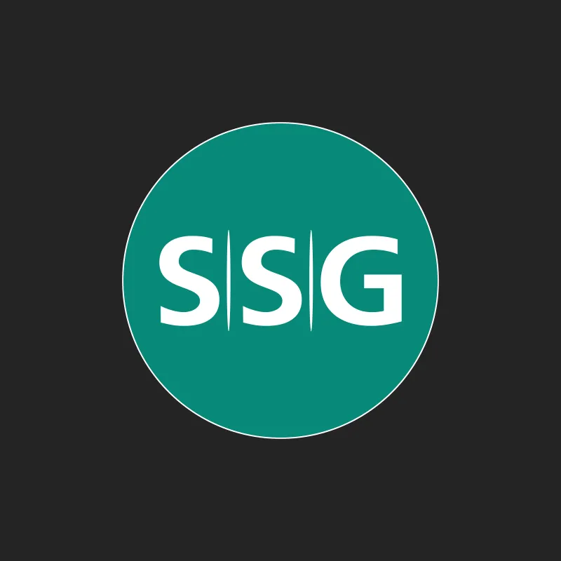 Logo der SSG Saar Service GmbH aus Saarbrücken: weiße Buchstaben im grünen Kreis