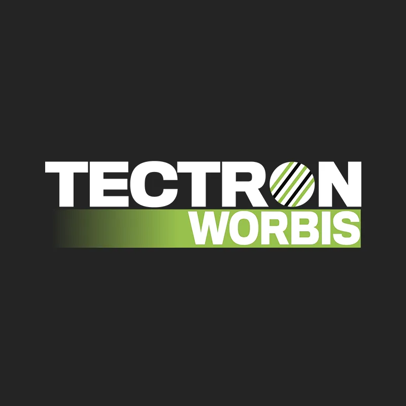 Logo von TECTRON Worbis in weißer und grüner Schrift auf dunklem Grund