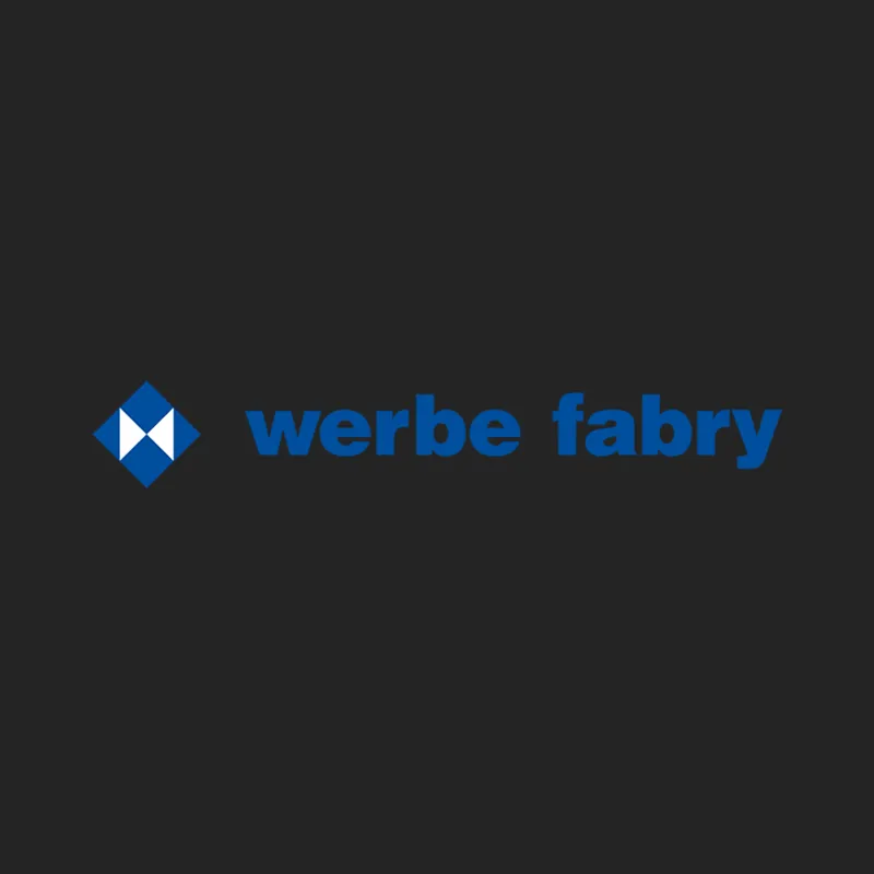 Logo von werbe fabry aus Saarbrücken in Blau auf dunklem Grund