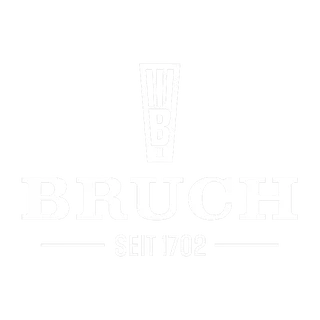 Logo der Brauerei Bruch mit stilisiertem Turm und dem Schriftzug „Seit 1702“