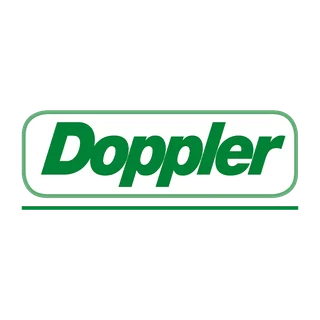 Logo der Doppler GmbH in grüner Schrift mit weißem, grün umrandetem Rahmen