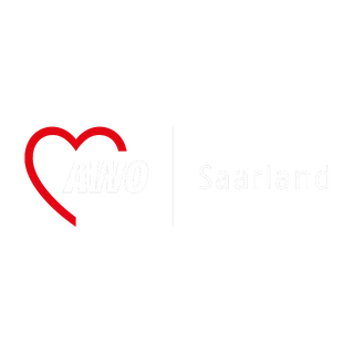 Logo der AWO Saarland mit rotem Herz, Absender der Recruiting-Kampagne „Hast du Herz“