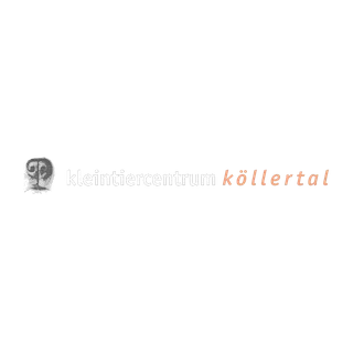 Logo des Kleintiercentrums Köllertal mit Tierkopf-Symbol und orangefarbenem Schriftzug
