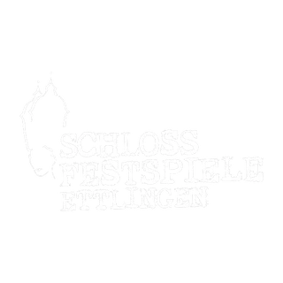 Logo der Schlossfestspiele Ettlingen mit gezeichneter Schlossturm-Silhouette