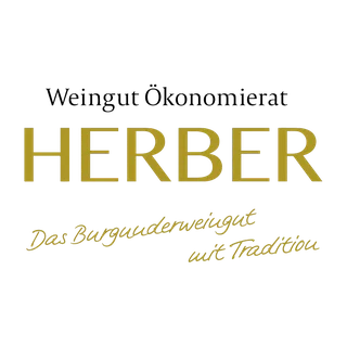 Logo des Weinguts Ökonomierat Herber aus Perl mit dem Zusatz „Das Burgunderweingut mit Tradition“