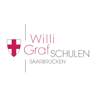 Logo der Willi Graf Schulen Saarbrücken mit rotem Kreuz im Wappen