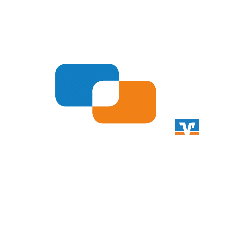 Logo der levoBank aus Lebach mit blau-orangefarbenem Symbol
