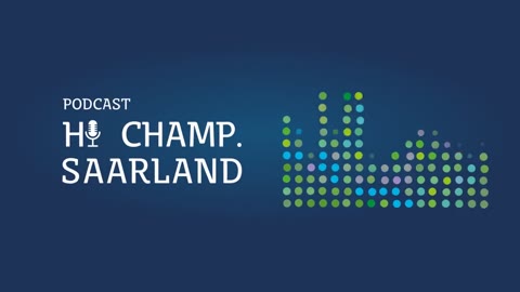 Szene aus dem Podcast-Opener für Hi Champ Saarland: Schriftzug neben animiertem Audio-Equalizer