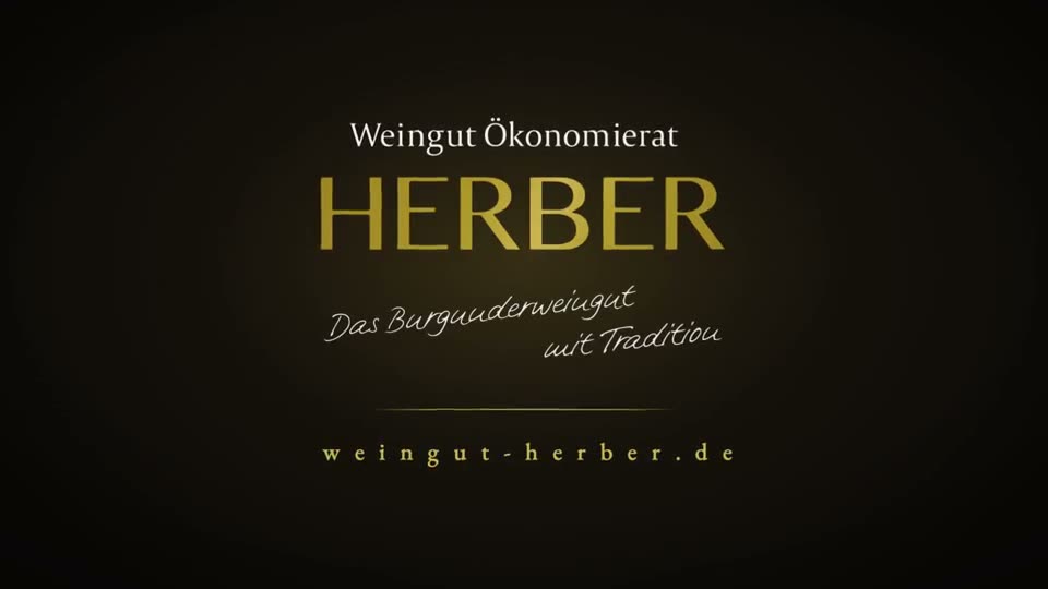 Animiertes Logo des Weinguts Ökonomierat Herber in Gold auf Schwarz, Logo-Animation